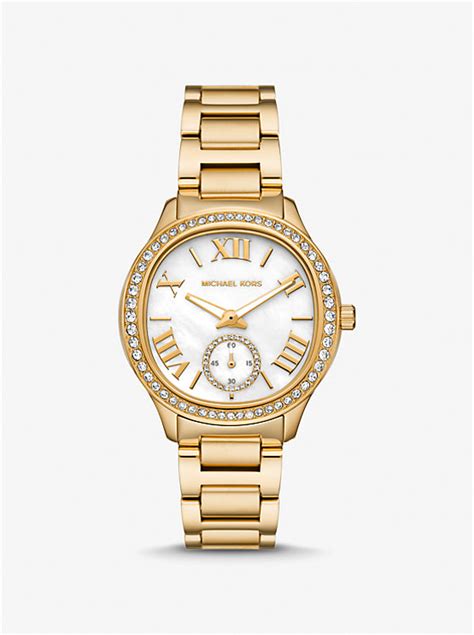 michael kors mother pearl face watch|Sage Pavé Gold.